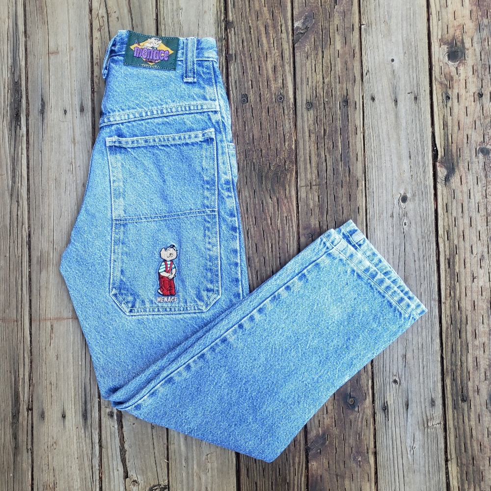 Vintage Menace 90s Blue Jeans- Size 8 (TWEEN) BUT See Measurements